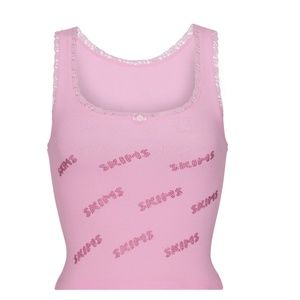 Pink SKIMS Rhinestone Tank